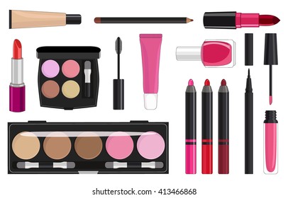 Illustration of cosmetic products.