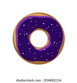 Ilustración de un donut cósmico acristalado con estrellas