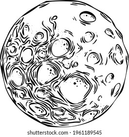 Illustration cosmic silhouette moon vector. Vector illustration