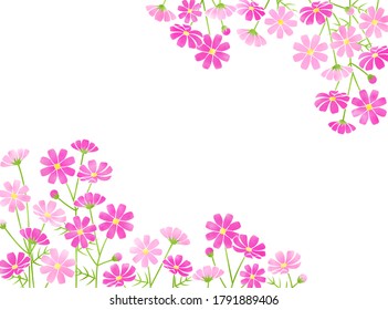 Illustration of cosmos frame in watercolor style
