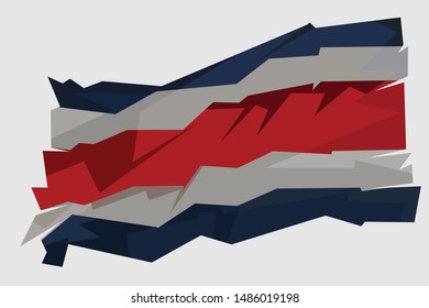 Illustration Costa Rica flag on vector eps 10.