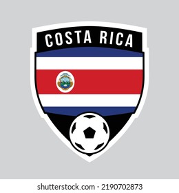 Illustration of Costa Rica Shield Team Badge for Football Tournament