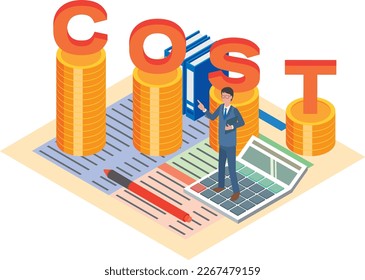 Illustration of a cost-conscious businessman