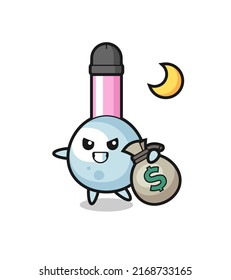 Illustration of cotton bud cartoon is stolen the money , cute style design for t shirt, sticker, logo element