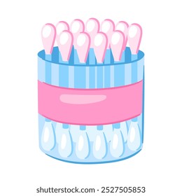 Illustration of cotton swabs. Personal hygiene and self care item.