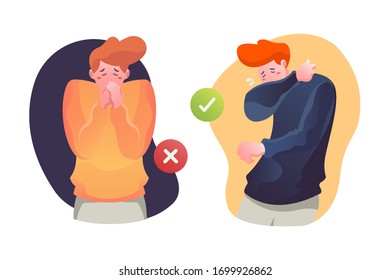 Illustration of a coughing man concept.
