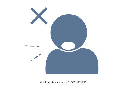 Illustration of coughing without putting anything on your mouth