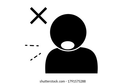 Illustration of coughing without putting anything on your mouth