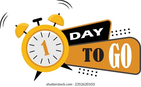 Illustration of countdown to go with yellow alarm clock professionally drawn on white background