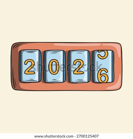 Illustration of countdown year from 2025 to 2026