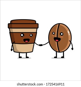 Illustration of couple cup and coffee vector design
