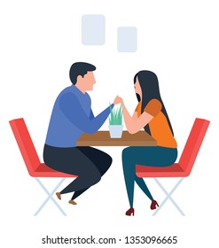 Illustration of couple dating 
