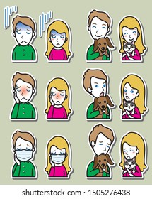 Illustration of couple facial expressions