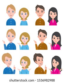 Illustration of couple facial expressions