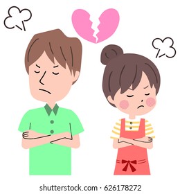 Illustration of a couple fighting