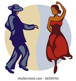 Illustration of a couple of flamenco dancers