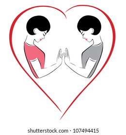 Illustration of a couple gay