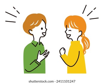 illustration of a couple in  good relationship