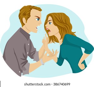 Illustration Couple Having Argument Stock Vector (Royalty Free ...