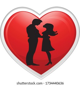 Illustration Couple Heart Shape Frame Stock Vector Royalty Free Shutterstock