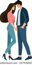 Illustration of Couple Holding Hands