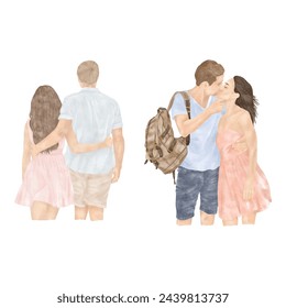 Illustration of a couple in love