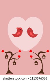 Illustration of couple  love birds in love vector illustration