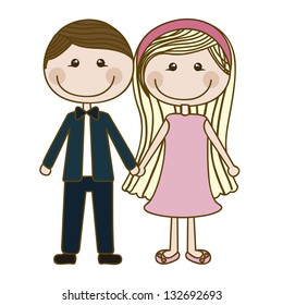 Illustration of couple in love, dating, vector illustration