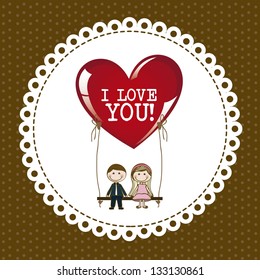 Illustration of couple in love, dating, vector illustration
