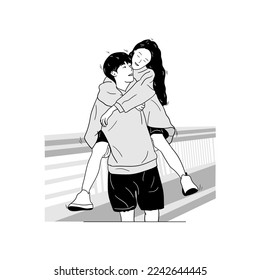 illustration of a couple in love, valentines day