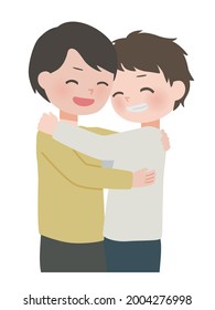 Illustration of a couple of men hugging each other