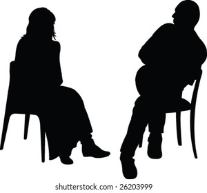 illustration of couple silhouette - vector