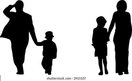 illustration of a couple with two kids