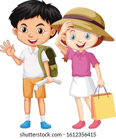 Illustration of couple, with white background vector