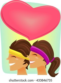 Ilustración de una pareja trabajando juntos