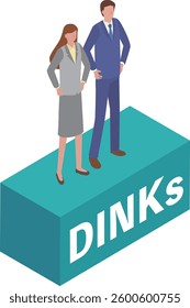 Illustration of a couple working together