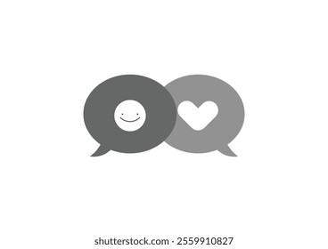
Illustration of a couple's conversation on a white background using a flat design style