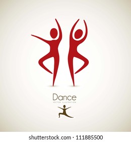 Illustration of couples dance positions, vector illustration