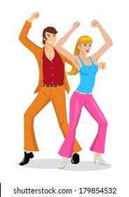 Illustration of a couples are dancing