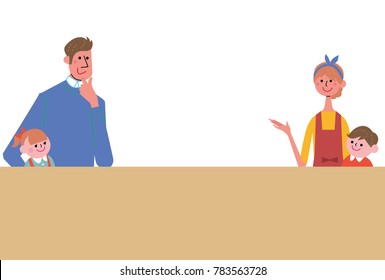 Illustration of couples discussing