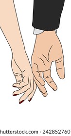ilustración de las manos de la pareja tocando