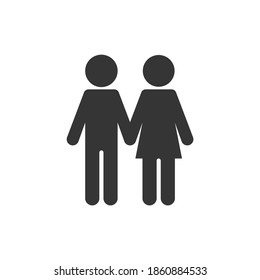 Icono de parejas de ilustraciones aisladas en gráfico de vectores en blanco y negro