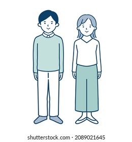 illustration of a couple's whole body.