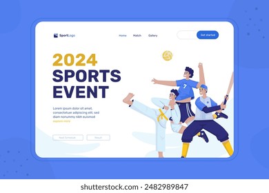 Illustration for cover page on website or landing page with sports event competition concept