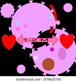 Illustration of COVID prevention spaced vector background
