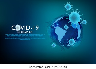 Illustration The COVID-19 Coronavirus attacks Word Wallpaper 