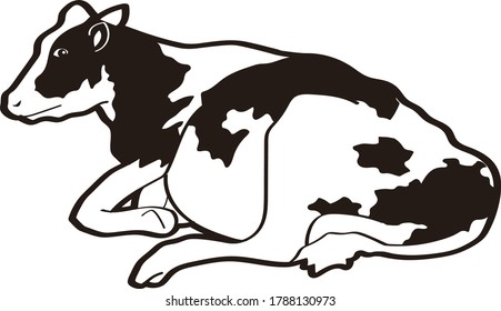 Illustration of cow for new year card