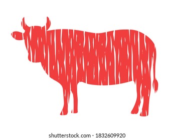 Illustration of a cow stamp.