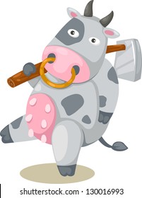 illustration of cow in a white background
