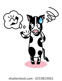 Illustration of a cow who is having trouble gaining muscle